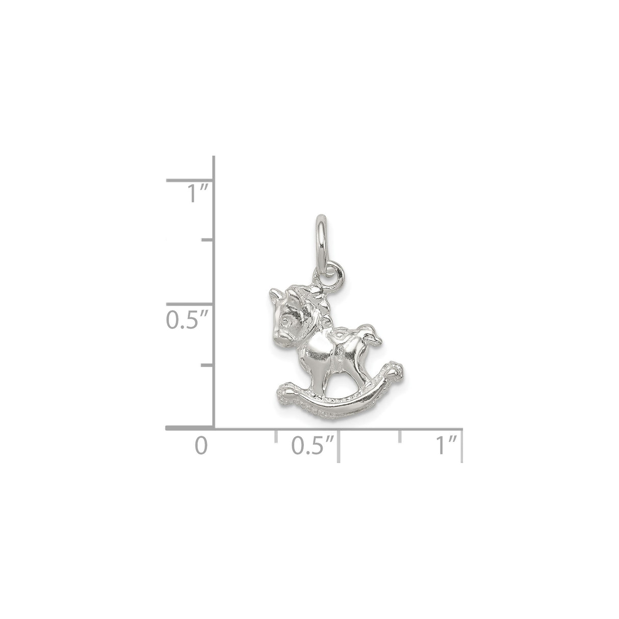 Sterling Silver Rocking Horse Pendant, Sentimental Baby Keepsake Jewelry for Women or Unisex Wear