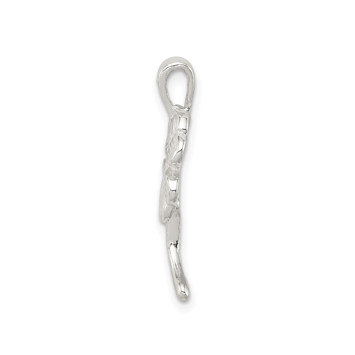 Sterling Silver Four-Leaf Clover Pendant, Textured Irish Good Luck Charm for Women or Unisex