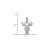 Sterling Silver Moose Pendant, Whimsical Cartoon Animal Charm, Nature-Inspired Jewelry for Women
