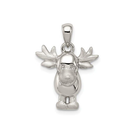 Sterling Silver Moose Pendant, Whimsical Cartoon Animal Charm, Nature-Inspired Jewelry for Women