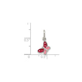 Sterling Silver Butterfly Pendant with Pink and Red Enamel Wings, Nature-Inspired Jewelry for Women
