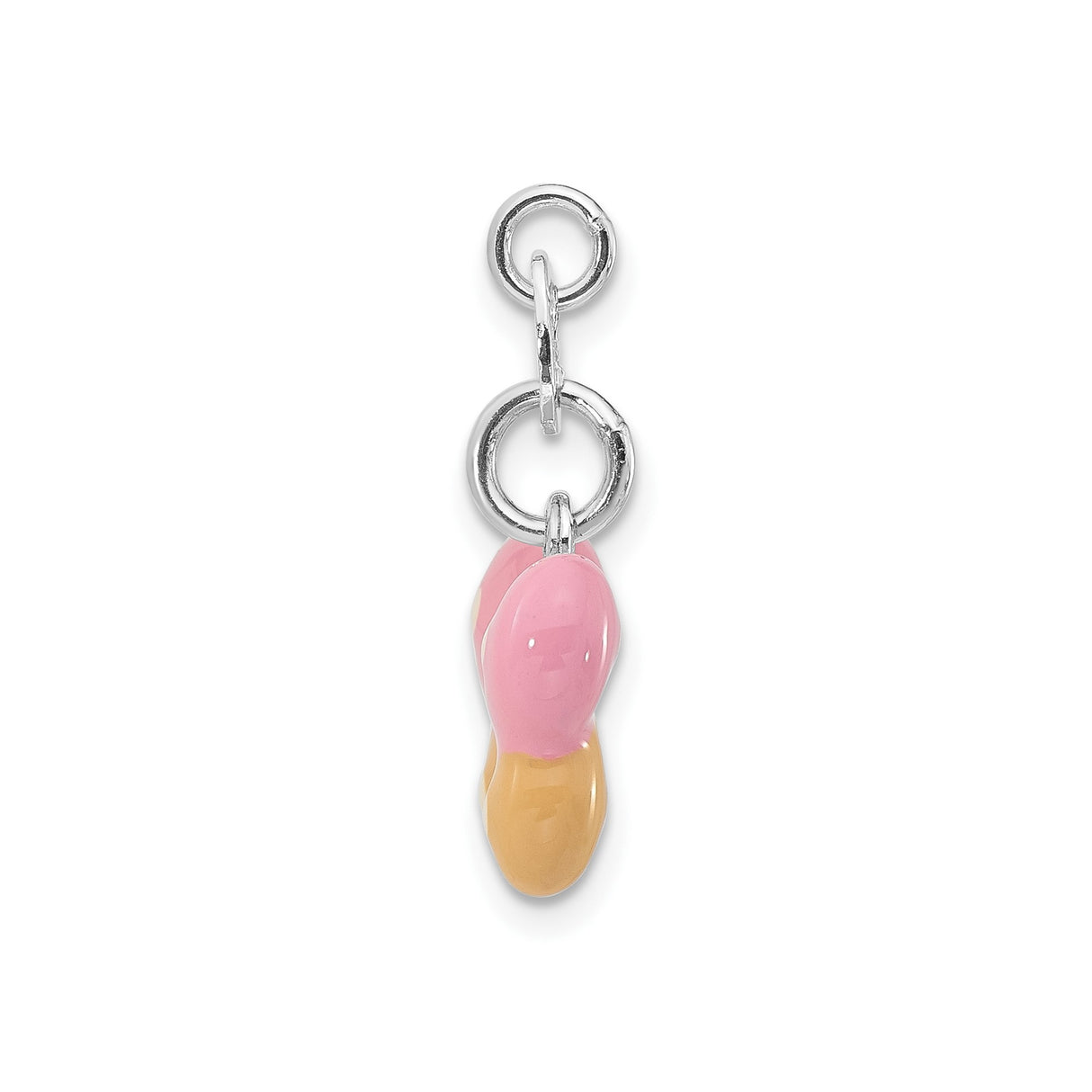 Sterling Silver Butterfly Charm with Pink and Orange Enamel, Polka Dot Design