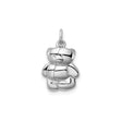 Sterling Silver Teddy Bear Pendant Charm, Three-Dimensional Polished Design, Animal Keepsake Jewelry