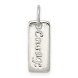 Sterling Silver Survivor Pendant, Rectangular Charm Symbolizing Strength and Resilience