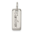 Sterling Silver Survivor Pendant, Rectangular Charm Symbolizing Strength and Resilience