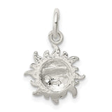 Sterling Silver Sun Face Pendant Charm, Boho Celestial Jewelry, Nature-Inspired Spiritual Design