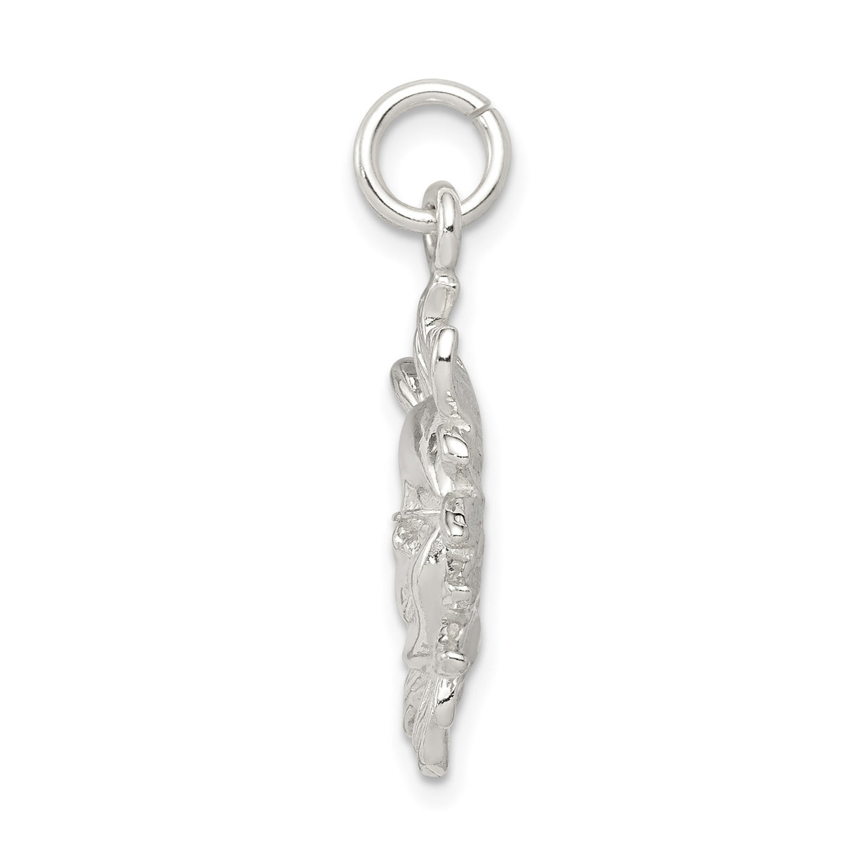 Sterling Silver Sun Face Pendant with Radiant Rays and Smiling Detail
