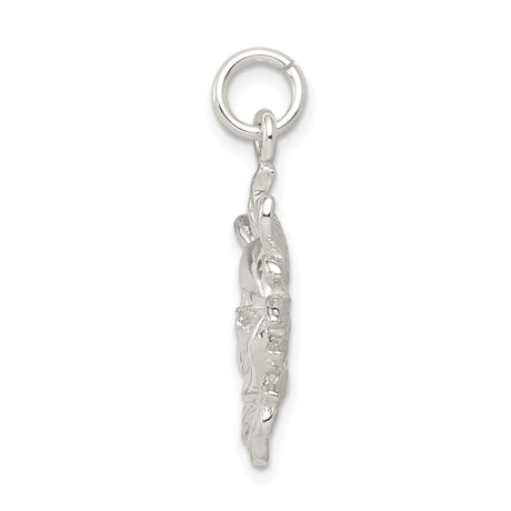 Sterling Silver Sun Face Pendant with Radiant Rays and Smiling Detail