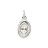 Sterling Silver Oval Guadalupe Pendant with Raised Virgin Mary, Catholic Religious Medal for Women