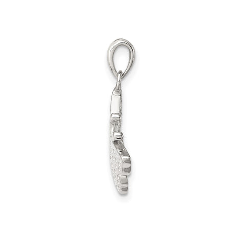 Sterling Silver Butterfly Pendant with Cubic Zirconia, Symbolic Nature Jewelry for Women