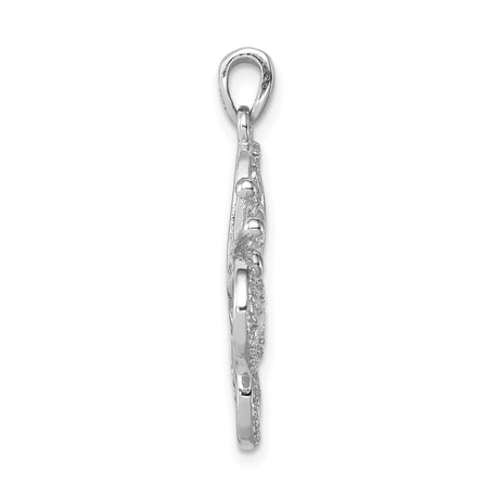 Sterling Silver Butterfly Pendant with Cubic Zirconia, Filigree Design, Symbolic Nature Jewelry for Women