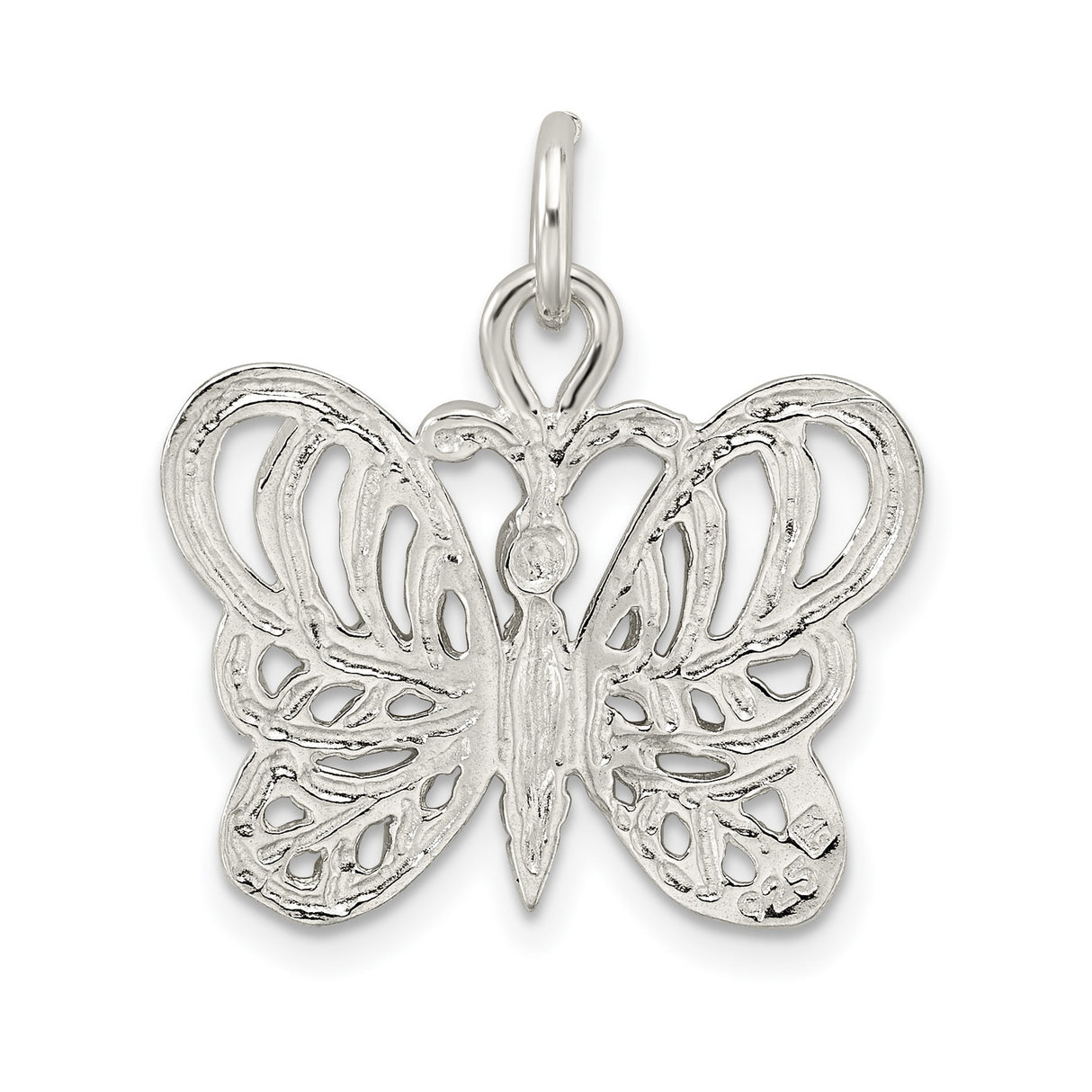 Polished Butterfly Charm Pendant in Real 925 Sterling Silver