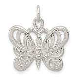 Polished Butterfly Charm Pendant in Real 925 Sterling Silver