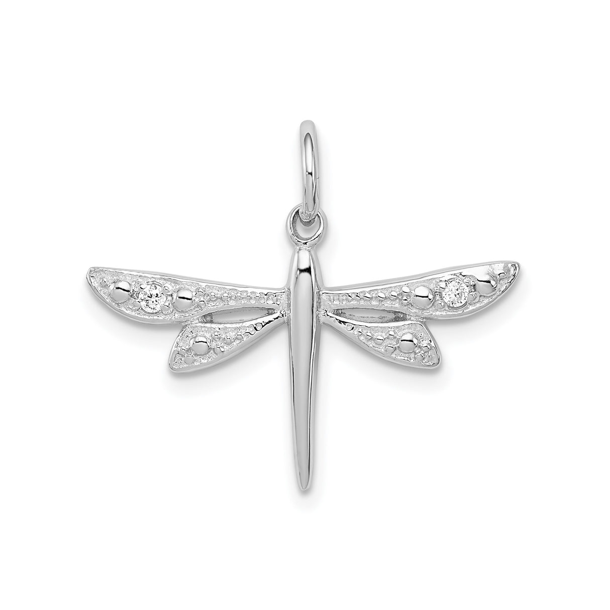 Sterling Silver Dragonfly Pendant with Cubic Zirconia, Nature Inspired Jewelry for Women