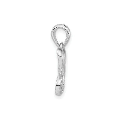 Sterling Silver Butterfly Pendant with Cubic Zirconia, Openwork Design for Women
