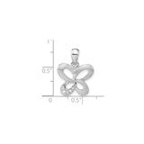 Sterling Silver Butterfly Pendant with Cubic Zirconia, Openwork Design for Women