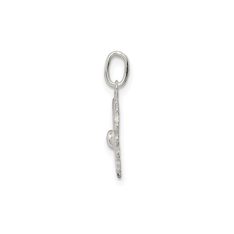 Sterling Silver Snowflake Pendant, Cutout Winter Charm with Symmetrical Oval Arms Motif