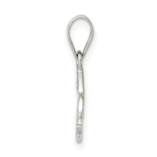Sterling Silver Bunny Pendant with Open Outline Rabbit Design, Minimalist Animal Charm