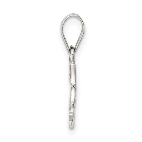 Sterling Silver Bunny Pendant with Open Outline Rabbit Design, Minimalist Animal Charm