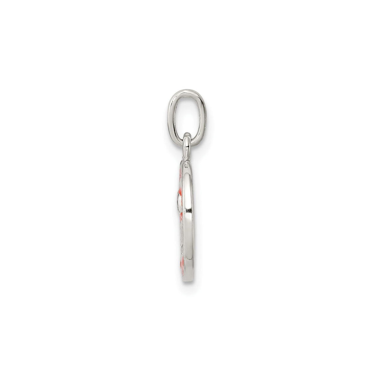 Sterling Silver Pendant, Orange Enamel Halloween Pumpkin Jack-o-Lantern Charm