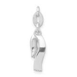 Green and Red Winter Christmas Scarf Charm Pendant in Real 925 Sterling Silver