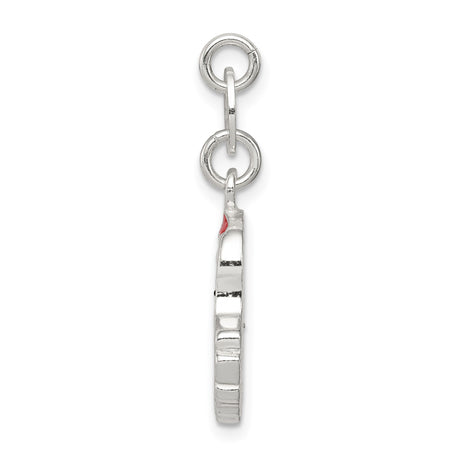 Sterling Silver Santa Claus Charm with Colorful Enamel, Christmas Holiday Theme
