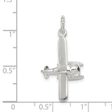 Polished Floatplane Charm Pendant in Real 925 Sterling Silver