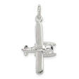 Polished Floatplane Charm Pendant in Real 925 Sterling Silver