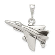 Sterling Silver Jet Fighter Pendant, Detailed Military Aircraft Design, Aviation Jewelry for Men