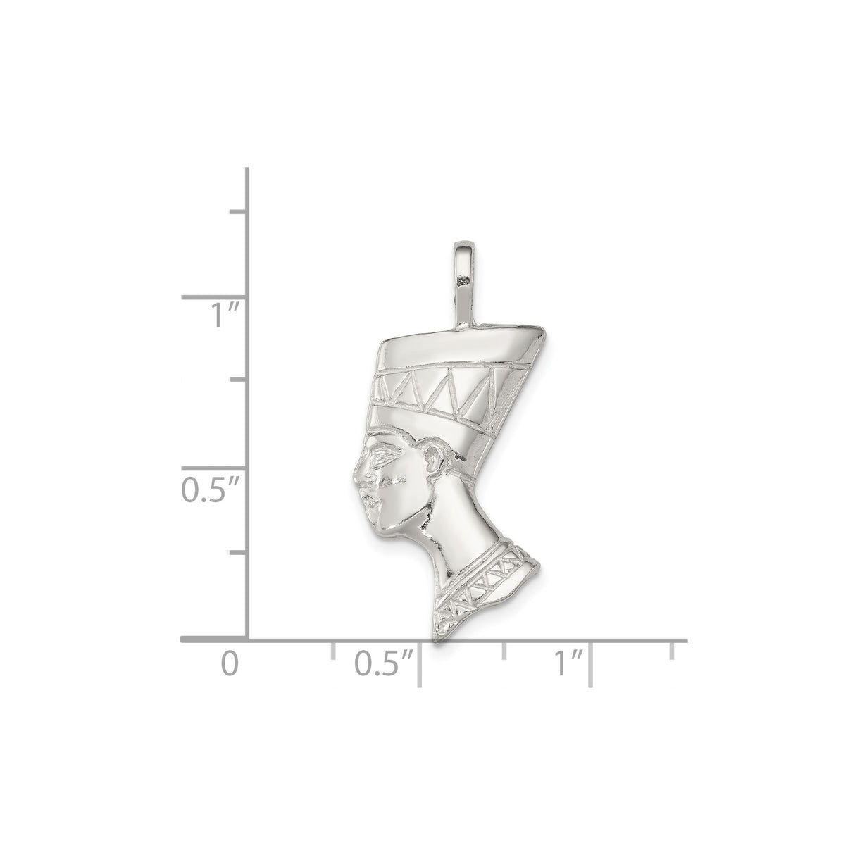 Sterling Silver Nefertiti Pendant with Detailed Headdress, Afrocentric Egyptian Queen Jewelry