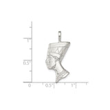 Sterling Silver Nefertiti Pendant with Detailed Headdress, Afrocentric Egyptian Queen Jewelry
