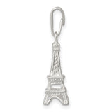 Sterling Silver Eiffel Tower Pendant Charm with Detailed Paris Landmark Design