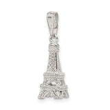 Sterling Silver Eiffel Tower Pendant Charm with Detailed Paris Landmark Design