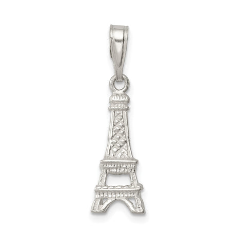 Sterling Silver Eiffel Tower Pendant Charm with Detailed Paris Landmark Design