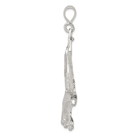 Sterling Silver Eagle Pendant with Flying Eagle and Outstretched Wings, Patriotic Symbolic Jewelry