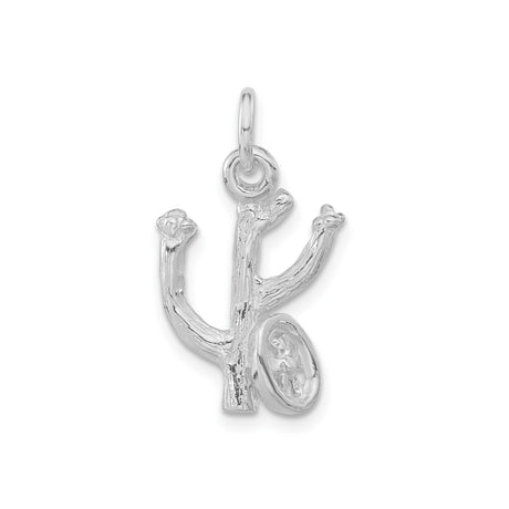 Sterling Silver Cactus Pendant Charm, Detailed Saguaro Design, Southwest Boho Western Style