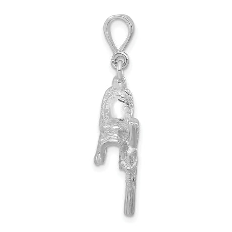 Sterling Silver Saddle Pendant with 3D Western Cowboy Design, Equestrian Jewelry for Women