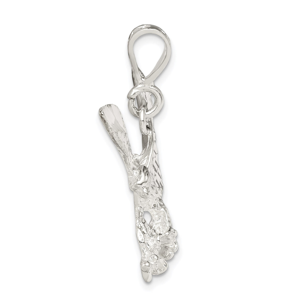 Sterling Silver Eagle Pendant with Detailed Flying Bird Design, Symbol of Freedom and Strength