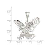 Sterling Silver Eagle Pendant with Detailed Flying Bird Design, Symbol of Freedom and Strength