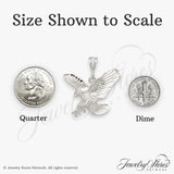 Sterling Silver Eagle Pendant with Detailed Flying Bird Design, Symbol of Freedom and Strength