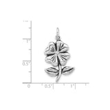 Sterling Silver Four-Leaf Clover Pendant, Irish Good Luck Charm for Women or Unisex Wear