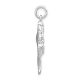 Sterling Silver Four-Leaf Clover Pendant with Two-Leaf Design, Lucky Charm for Women