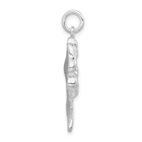 Sterling Silver Four-Leaf Clover Pendant with Two-Leaf Design, Lucky Charm for Women