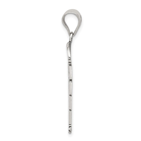 Sterling Silver Elephant Pendant with Vertical Row and Arched Frame, Tribal Totem Design