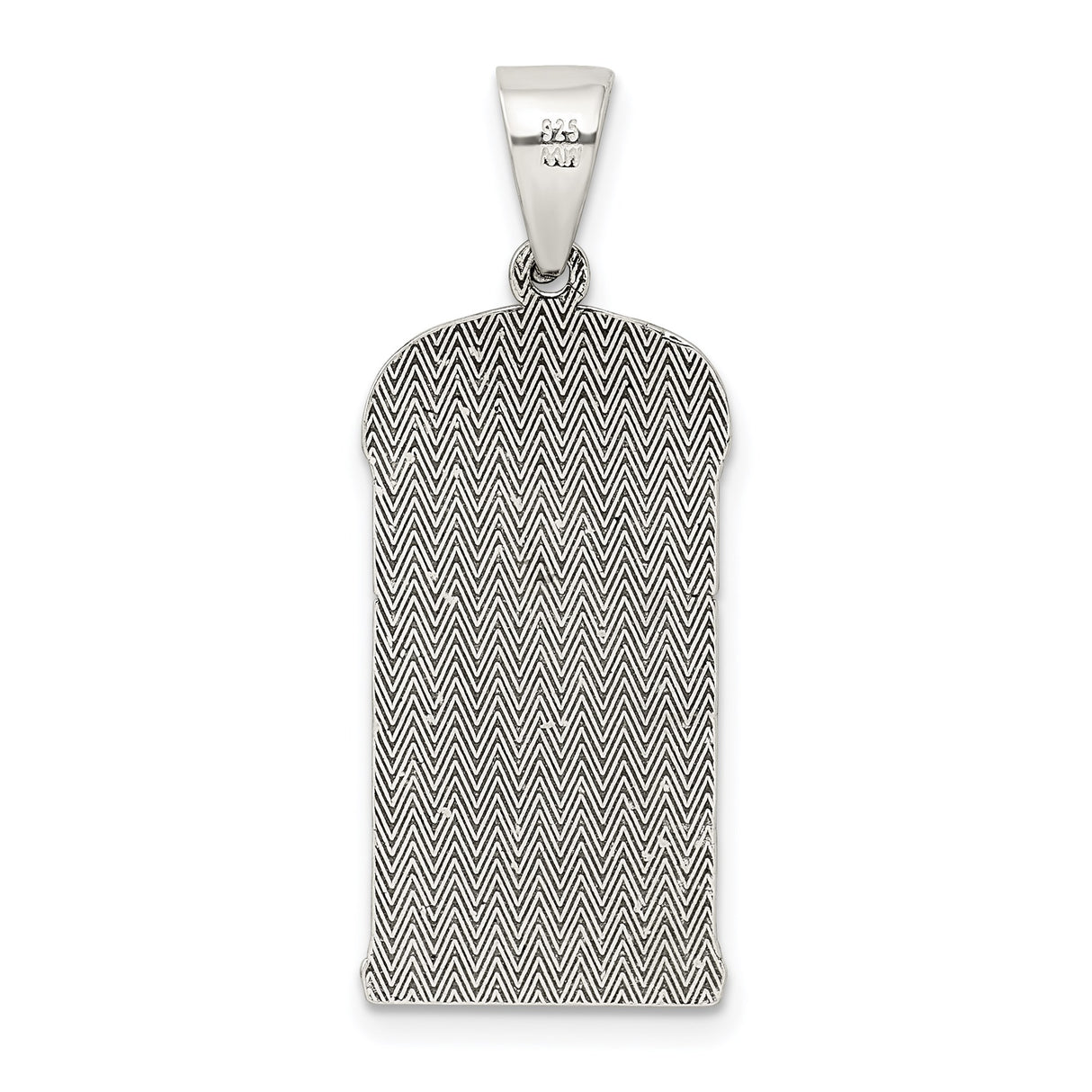 Sterling Silver Elephant Pendant with Vertical Row and Arched Frame, Tribal Totem Design