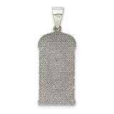 Sterling Silver Elephant Pendant with Vertical Row and Arched Frame, Tribal Totem Design
