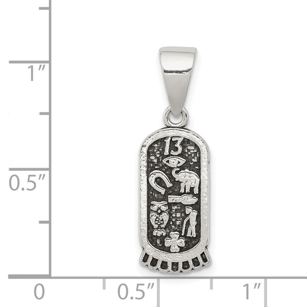 Sterling Silver Good Luck Pendant with Horseshoe, Elephant, Owl, Clover, and Number 13