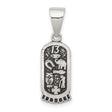 Sterling Silver Good Luck Pendant with Horseshoe, Elephant, Owl, Clover, and Number 13