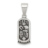 Sterling Silver Good Luck Pendant with Horseshoe, Elephant, Owl, Clover, and Number 13