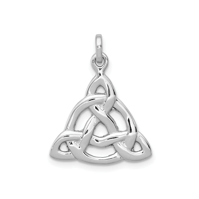 Sterling Silver Pendant with Celtic Knot and Triquetra Symbol, Spiritual Wiccan Jewelry